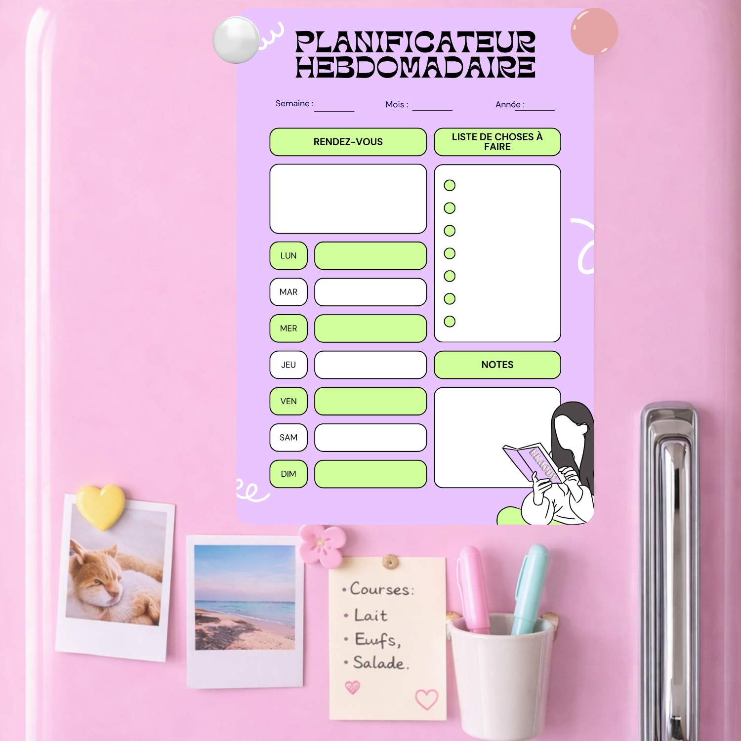 PLANNER - violet/vert