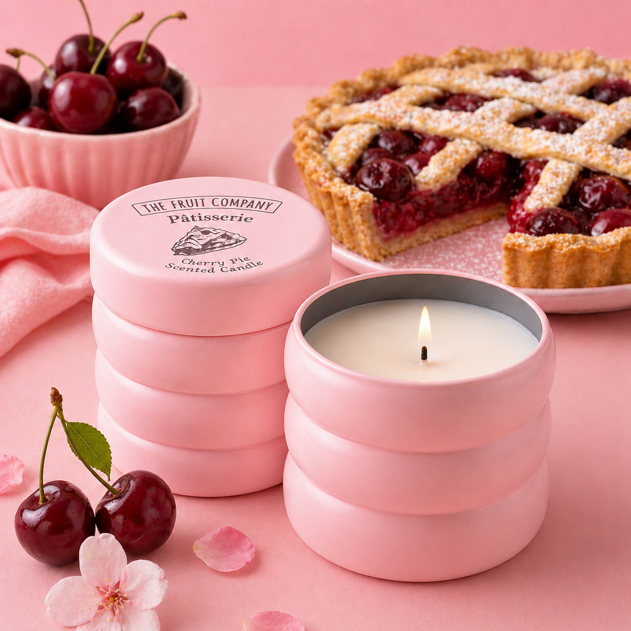 🍒 Bougie Parfumée Cherry Pie – The Fruit Company