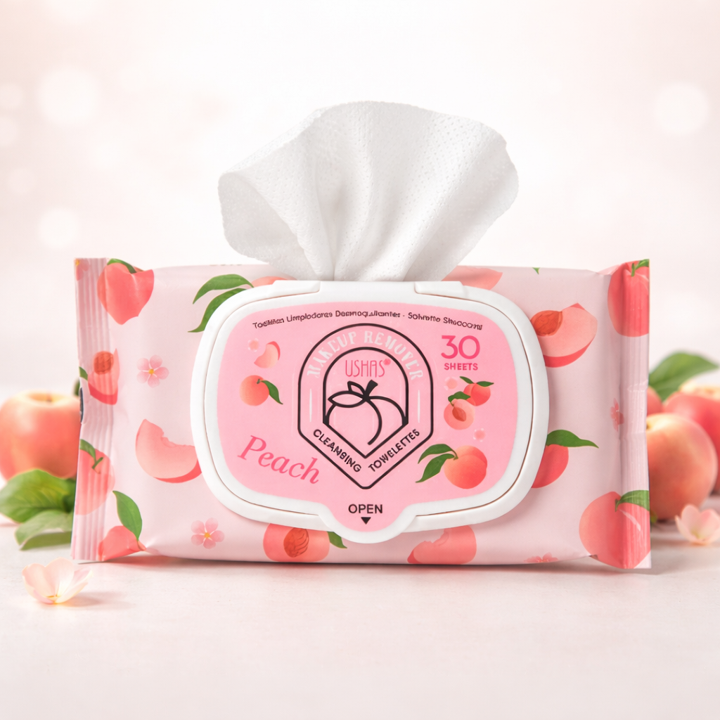 Lingettes Démaquillantes Pêche x30 – Douceur & Fraîcheur