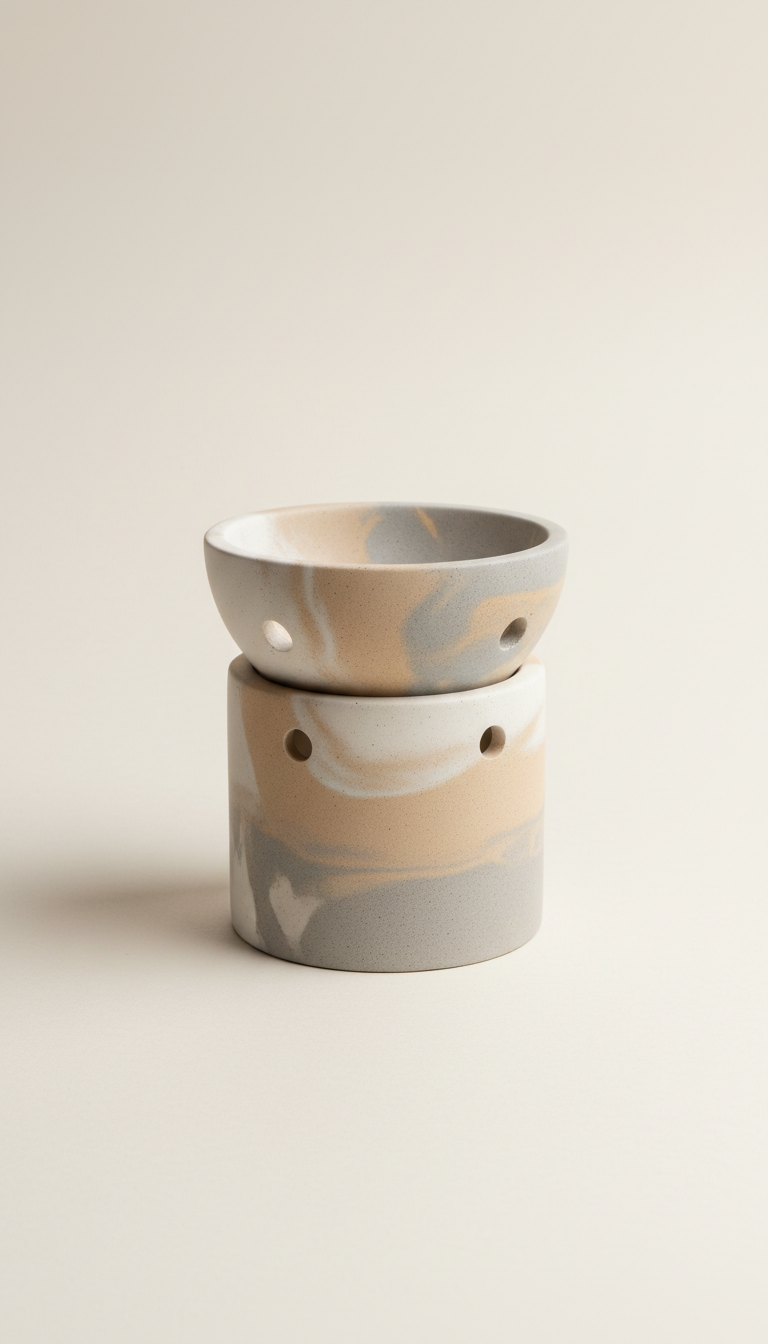 Brûleur design jesmonite toucher lisse