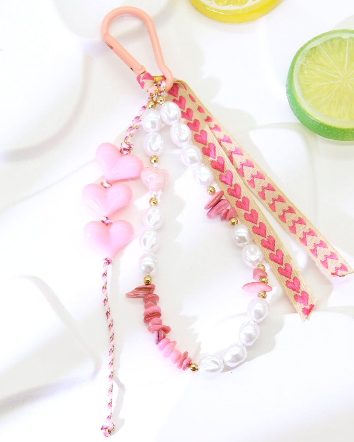 Grigri “Rosy” – Cœur & Perles Lumineuses