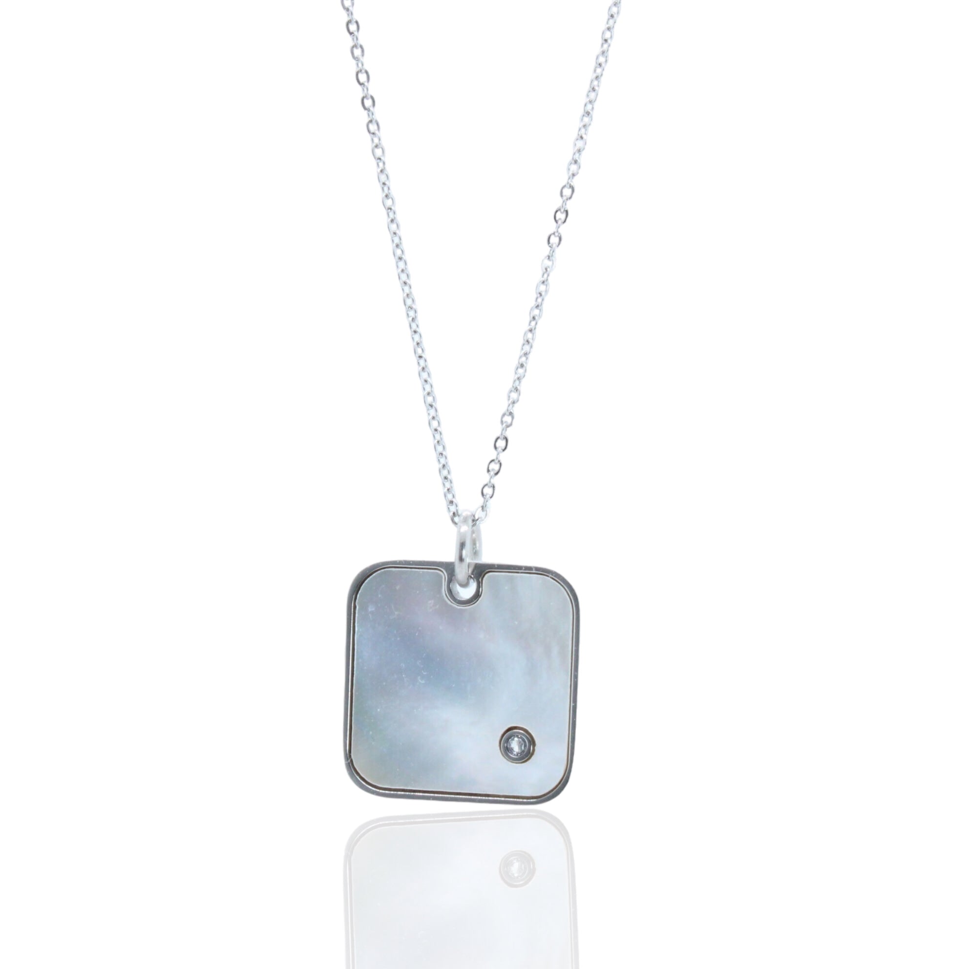 Pearly Square Necklace 