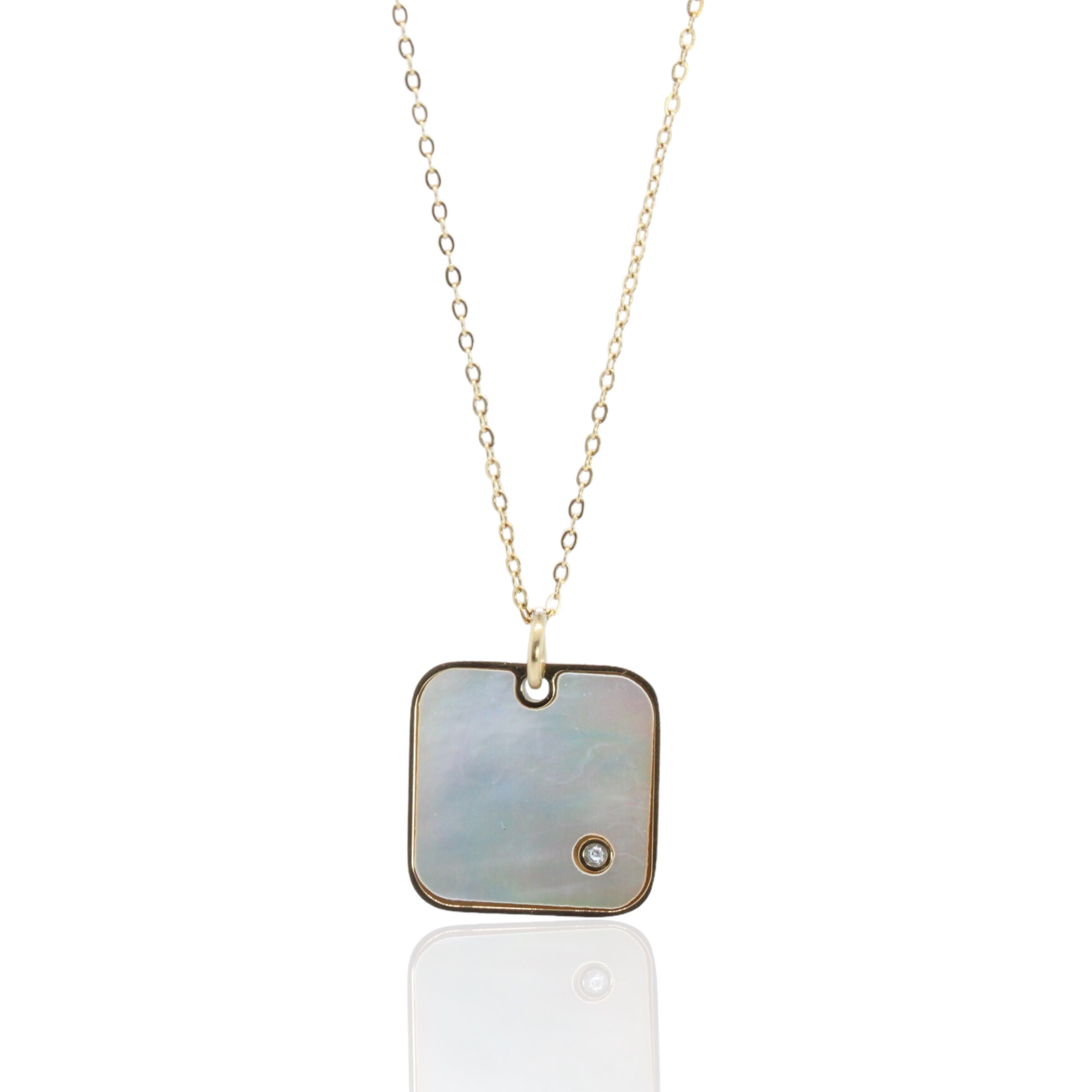 Pearly Square Necklace 