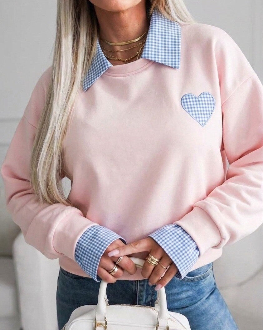 Sweat “Lya” –  Cœur à Carreaux